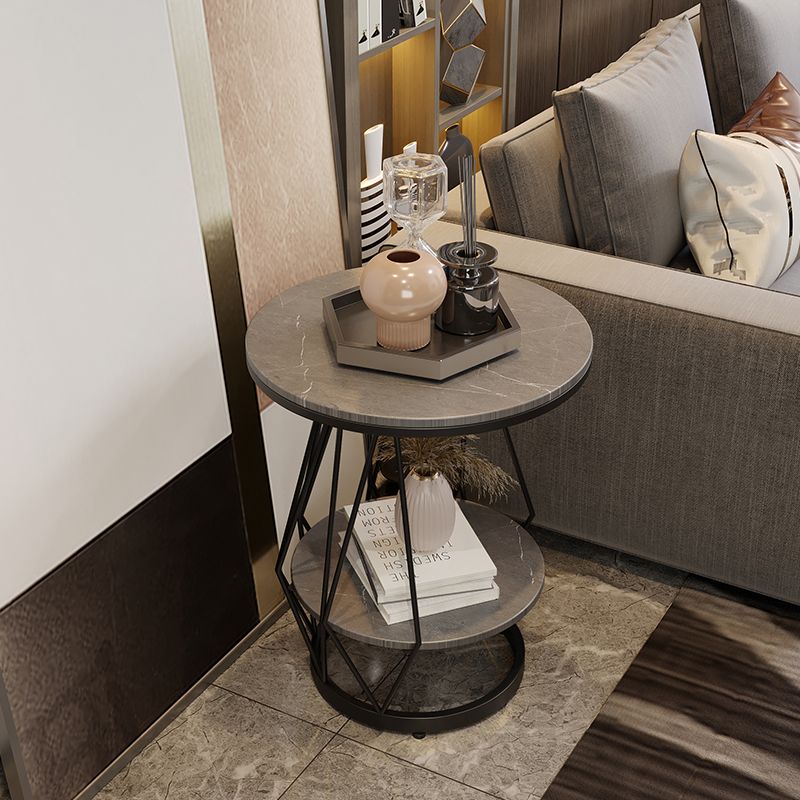 Luxurious Metal Side Table Round Frame Sofa Side Accent Table