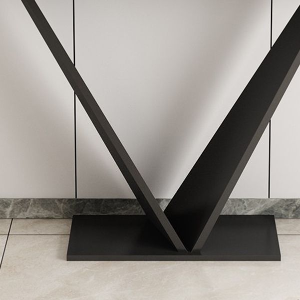 Console rettangolare contemporanea Tavolo con base di piedistallo di ferro nero per Hall