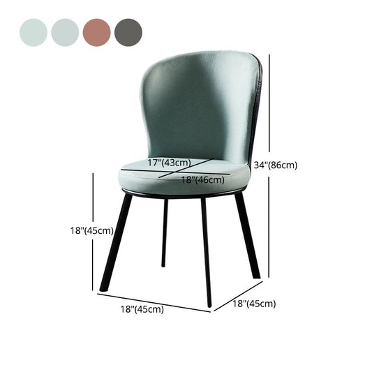 Industrial Style Upholstered Dining Chairs Solid Back Armless Dining Chair