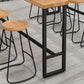 1/5 pièces Industrial Iron Bar Table Set Rectangle Pine Wood Top Bistro Set avec reproche