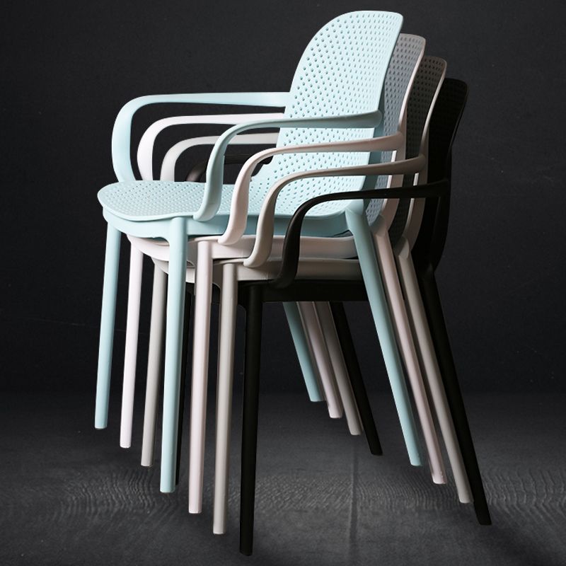 Contemporary Style Plastic Dining Armchair Multicolor Stackable Dining Chair Clearhalo ' kitchen&dining_furn' 'Dining Chairs' 'Dining Tables & Seating' 'dining_chair' 'furn' 'furn_dining_chair' 'Furniture' 'furniture_dining_chair' 'Kitchen & Dining Furniture' 'kitchen' 1200x1200_8127c8d0-2905-4bf1-b0f4-6417341fcb78