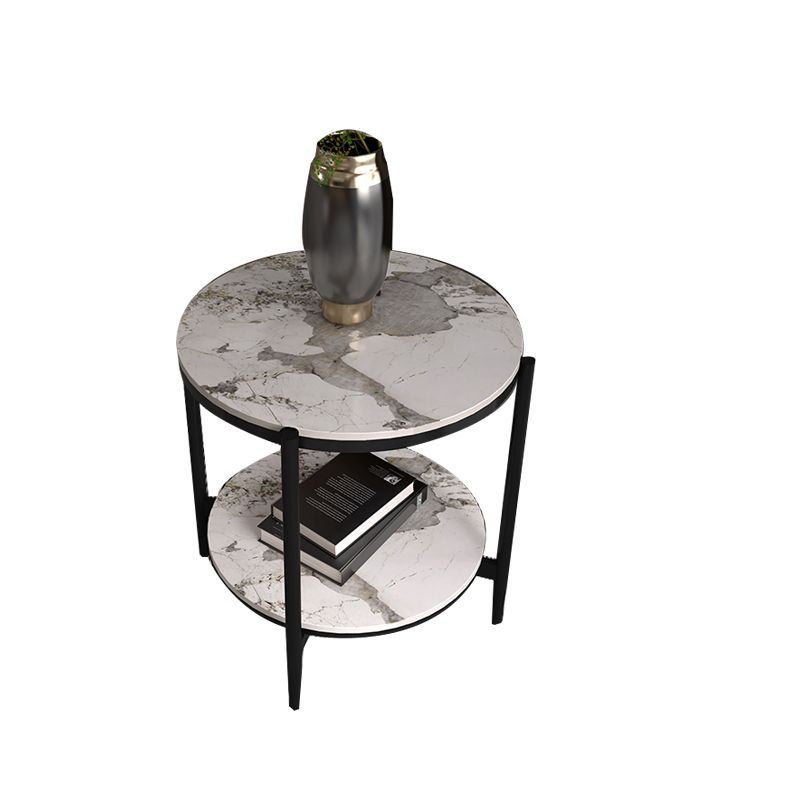 Modernistic 4 gambe rotonde a doppio livello di soggiorno tavolino