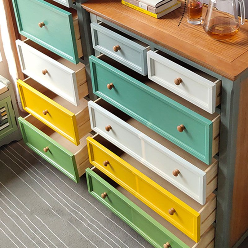 Slaapkamer nautische opbergkist 16 "brede houten borst met laden