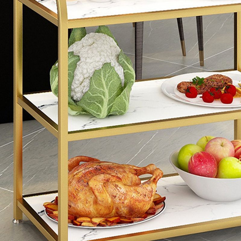 23.62"H Rolling Prep Table Modern Style Reclaimed Wood Prep Table for Home Use