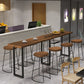 Rechteckiger Bartisch mit schwarzen Beinen und Metallsockel, Bistro-Bartisch für das Esszimmer