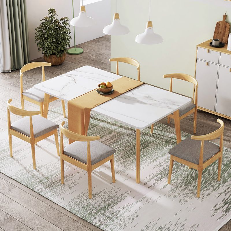 Contemporary MDF Rectangle Shape Dining Set Kitchen Standard Dining Set with 4 Legs Table Clearhalo 'Dining Room Sets' 'Dining Tables & Seating' 'dining_room_set' 'furn' 'furn_dining_room_set' 'Furniture' 'furniture_dining_room_set' 'Kitchen & Dining Furniture' 'kitchen&dining_furn' 'kitchen' 1200x1200_812b81c8-96fd-45c7-9da7-34a9493e9d01