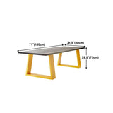 Mesa de metal industrial de la mesa interior de la mesa de madera de pino con base de trineo