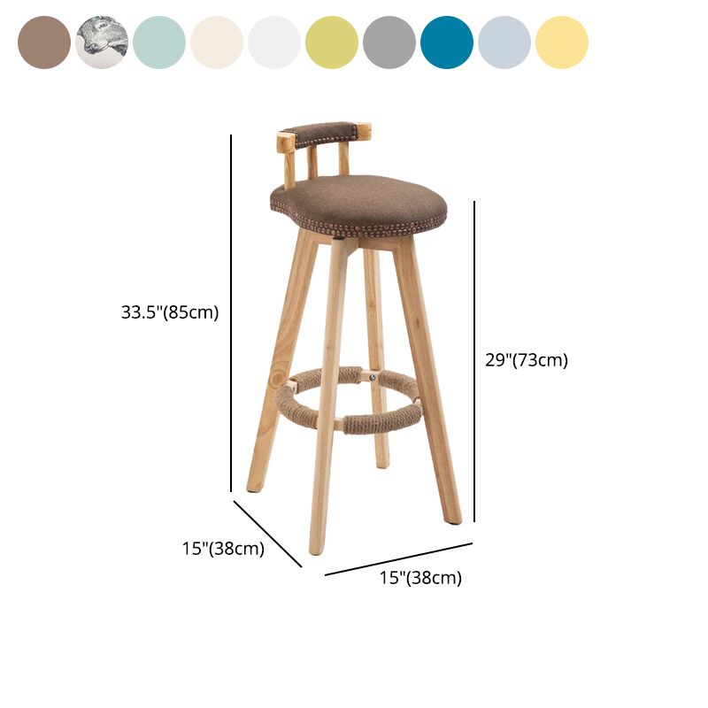Modern Rubberwood Restaurant Stool Matte Finish Upholstered Bar Stools Clearhalo 'Bar Furniture' 'Bar Stools' 'bar_stools' 'Furniture' 'furniture_bar_stools' 'Kitchen & Dining Furniture' 1200x1200_812bdf7d-9e59-4196-ae63-f4de4b3741a2