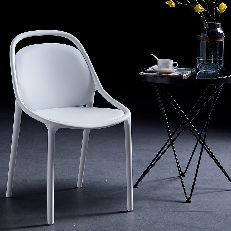 Contemporary Style Stackable Dining Chair Plastic Open Back Side Chair Clearhalo ' kitchen&dining_furn' 'Dining Chairs' 'Dining Tables & Seating' 'dining_chair' 'furn' 'furn_dining_chair' 'Furniture' 'furniture_dining_chair' 'Kitchen & Dining Furniture' 'kitchen' 1200x1200_812cfc12-37fe-4556-be23-b6abd7eb5654