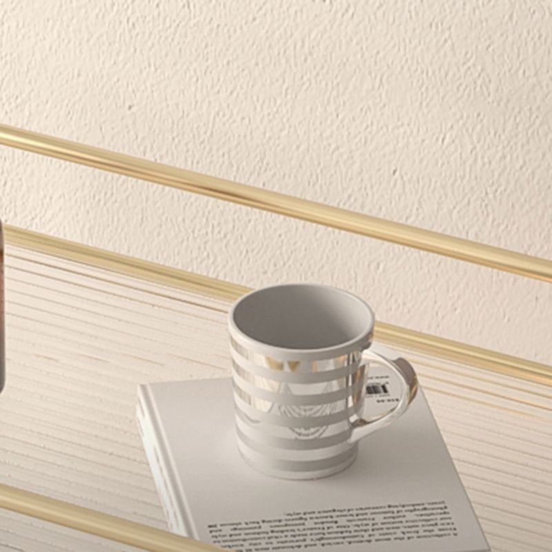 Modern Double Tier End Table Rectangular Corner Table with Storage