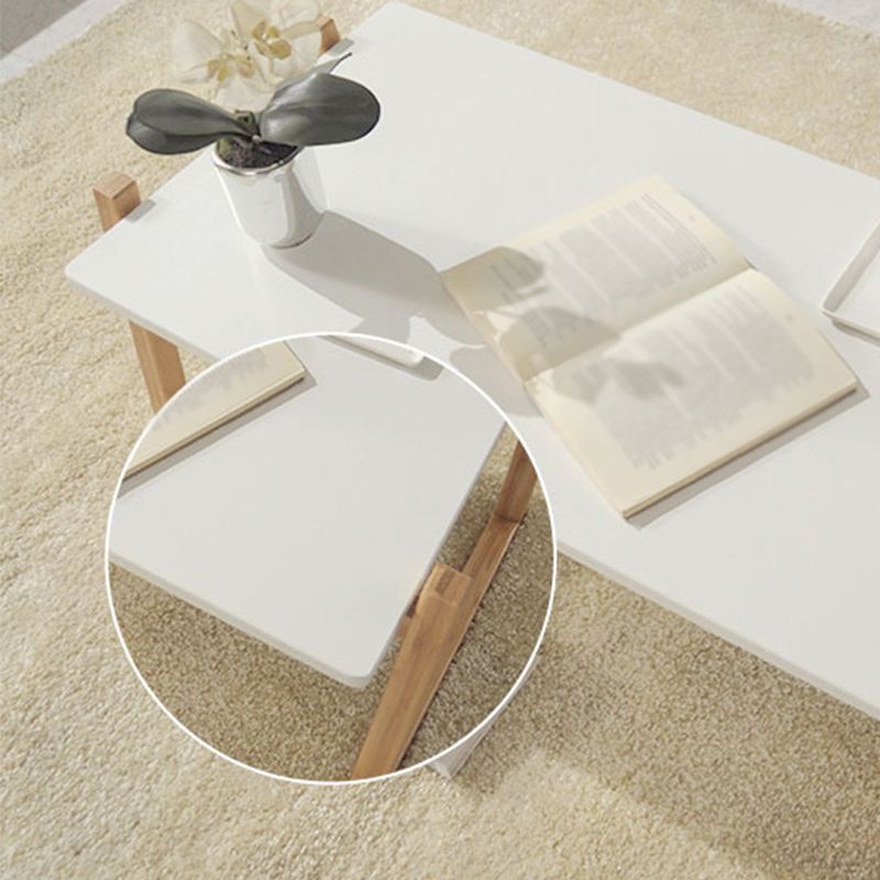 12.5"/17.7"Tall Sled Base Rectangular Wooden Top Coffee Table