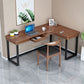 L-Form Solid Pine Writing Table Industrial Home Working Table