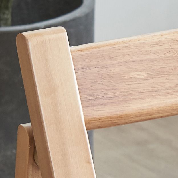 Eigentijdse massief houten eetkamerstoel Opklapbare zijstoel met open rug