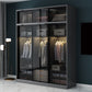 Contemporary Wood and Tempered Glass Wardrobe Freestanding Wardrobe Armoire without Light Clearhalo 'Armoires & Wardrobes' 'armoires_wardrobes' 'Bedroom Furniture' 'furn' 'furn_armoires_wardrobes' 'Furniture' 1200x1200_812f2ea2-d3bb-4a4a-99af-479c5f567639