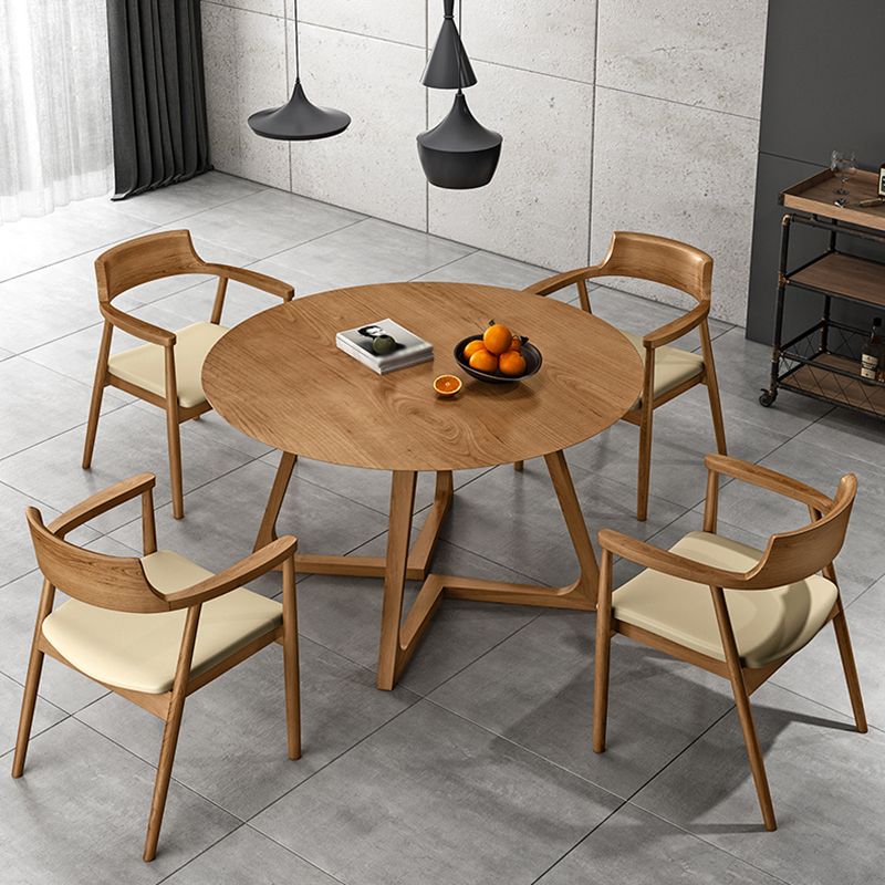 Round Pedestal Dining Site Table Contemporary Furniture with Pine Solid Wood Clearhalo ' dining_table' 'Dining Tables & Seating' 'Dining Tables' 'furn' 'furn_dining_table' 'Furniture' 'furniture_dining_table' 'Kitchen & Dining Furniture' 'kitchen&dining_furn' 'kitchen' 'kitchen_dining_table' 1200x1200_8130df9e-12be-48a6-8161-b7331b13b50a