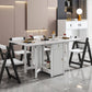 Foldable Sintered Stone Top Dining Table Modern Extendable Table with 4 Legs Clearhalo ' dining_table' 'Dining Tables & Seating' 'Dining Tables' 'furn' 'furn_dining_table' 'Furniture' 'furniture_dining_table' 'Kitchen & Dining Furniture' 'kitchen&dining_furn' 'kitchen' 'kitchen_dining_table' 1200x1200_8133345c-d336-4dfb-8698-57a9d4b1ddfc