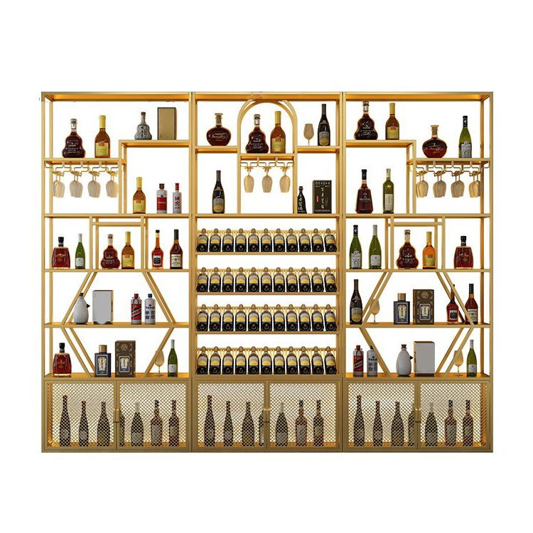 Gold and Black Floor Wine Glass Stemware Rack Holder Metal Wine Holder Rack Clearhalo 'furn' 'furn_wine_racks' 'Furniture' 'Kitchen & Dining Furniture' 'Wine Racks' 'wine_racks' 1200x1200_81341c5e-73f1-4b39-80ef-d91ab3efdbe9