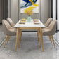Stone Top Dining Table Set 1/2/5 Pieces Glam Rectangle Dinette Set in White Clearhalo 'Dining Room Sets' 'Dining Tables & Seating' 'dining_room_set' 'furn' 'furn_dining_room_set' 'Furniture' 'Kitchen & Dining Furniture' 1200x1200_8134af47-642b-4ad0-9304-1a36ba41e73d