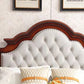 84.65 inch Wide Victorian Bed Frame Pine Wood Bed with Upholstered Headboard Clearhalo 'Bedroom Furniture' 'Beds' 'furn' 'furn_beds' 'Furniture' 1200x1200_813529c0-9dd3-46f0-a5e8-ee6fff176b97