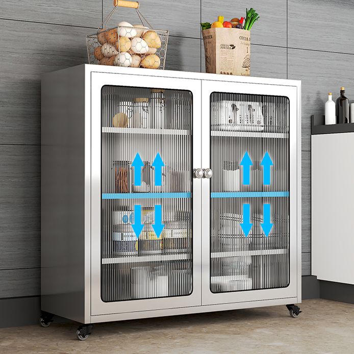 Steel Kitchen Sideboard Cabinet Modern Server Cabinet with Storage for Home Clearhalo 'buffet_sideboard' 'Buffets & Sideboards' 'furn' 'furn_buffet_sideboard' 'Furniture' 'furniture_buffet_sideboard' 'Kitchen & Dining Furniture' 1200x1200_8138d365-2ae7-4528-965a-b2340ed60e43