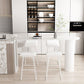 Contemporary Bar Dining Table Indoor Bar Table with Iron Base in White Clearhalo 'Bar Furniture' 'Bar Tables' 'bar_tables' 'Furniture' 'furniture_bar_tables' 'Kitchen & Dining Furniture' 'kitchen&dining_furn' 'kitchen' 1200x1200_813b180c-abb1-4561-9eec-08e3b6293879
