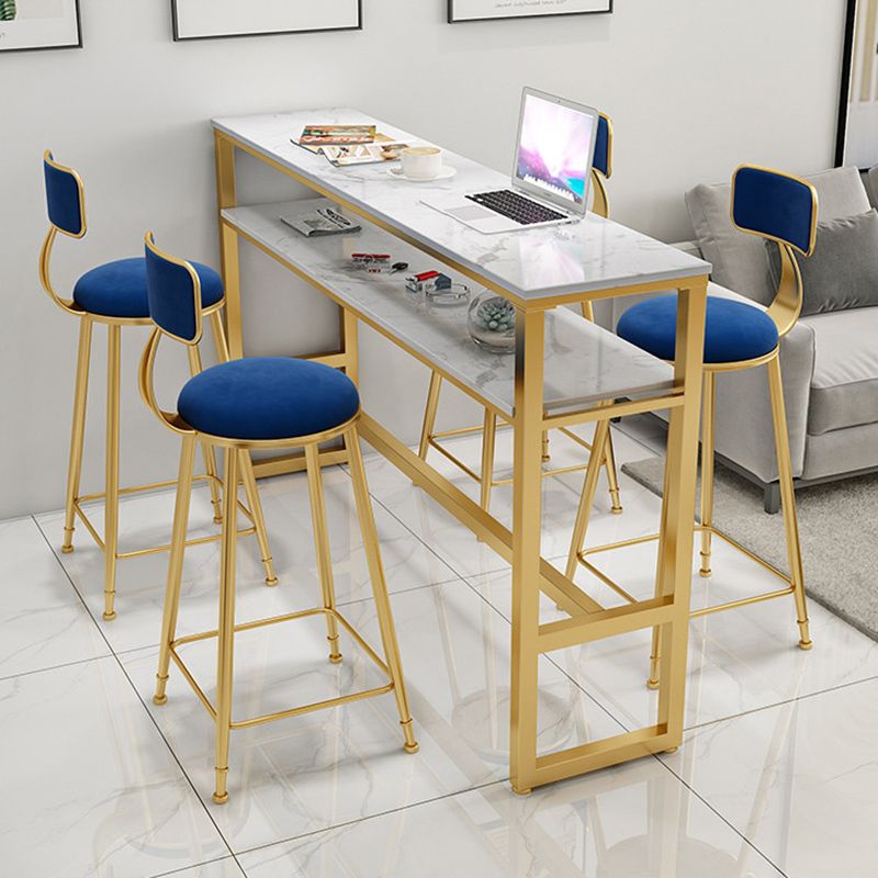 Glam Style Bar Set 1/2/3/5 Pieces Faux Marble Rectangle Counter Set Clearhalo 'Bar Furniture' 'furn' 'furn_home_bar_bar_sets' 'Furniture' 'Home Bars & Bar Sets' 'home_bar_bar_sets' 'Kitchen & Dining Furniture' 1200x1200_813c4f9f-5df6-4368-800d-9af33efb9abf
