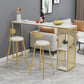 Glam Stone Bar Table Set 1/3 Pieces Rectangle Bar Table with Upholstered Stools Clearhalo 'Bar Furniture' 'furn' 'furn_home_bar_bar_sets' 'Furniture' 'Home Bars & Bar Sets' 'home_bar_bar_sets' 'Kitchen & Dining Furniture' 1200x1200_813c604e-2cab-4a6c-9310-981ce8ea25ee