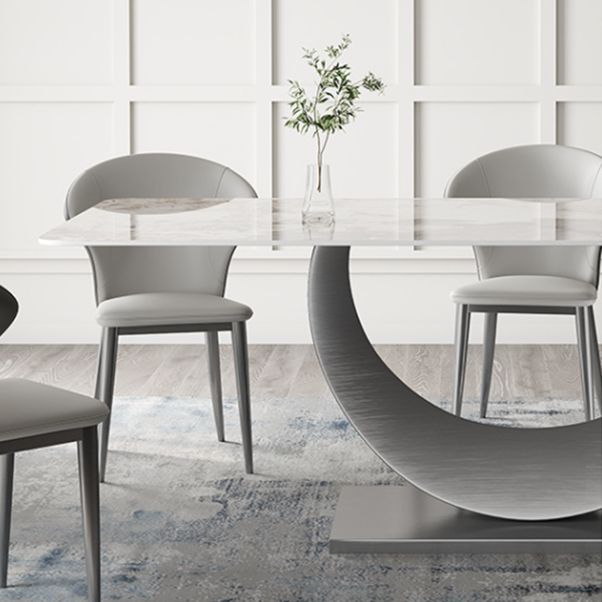 Designer Style Sintered Stone Top Dining Set Rectangle 1/2/3/4/5/7 Pieces Dining Table Set Clearhalo 'Dining Room Sets' 'Dining Tables & Seating' 'dining_room_set' 'furn' 'furn_dining_room_set' 'Furniture' 'Kitchen & Dining Furniture' 1200x1200_813f0626-cd07-40f4-9e9a-2fa0519efdb2