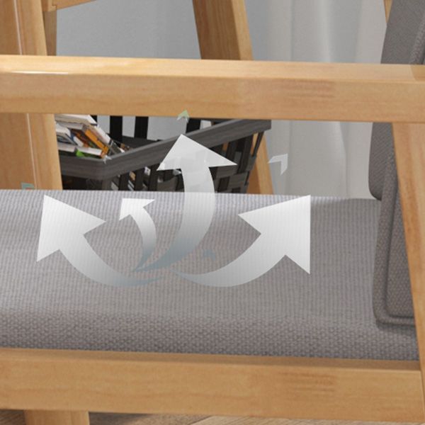 Contemporary Style Linen Dining Arm Chair Upholstered Single Solid Back Chair Clearhalo ' kitchen&dining_furn' 'Dining Chairs' 'Dining Tables & Seating' 'dining_chair' 'furn' 'furn_dining_chair' 'Furniture' 'furniture_dining_chair' 'Kitchen & Dining Furniture' 'kitchen' 1200x1200_813f460f-7104-46dc-8760-23e95766c44a