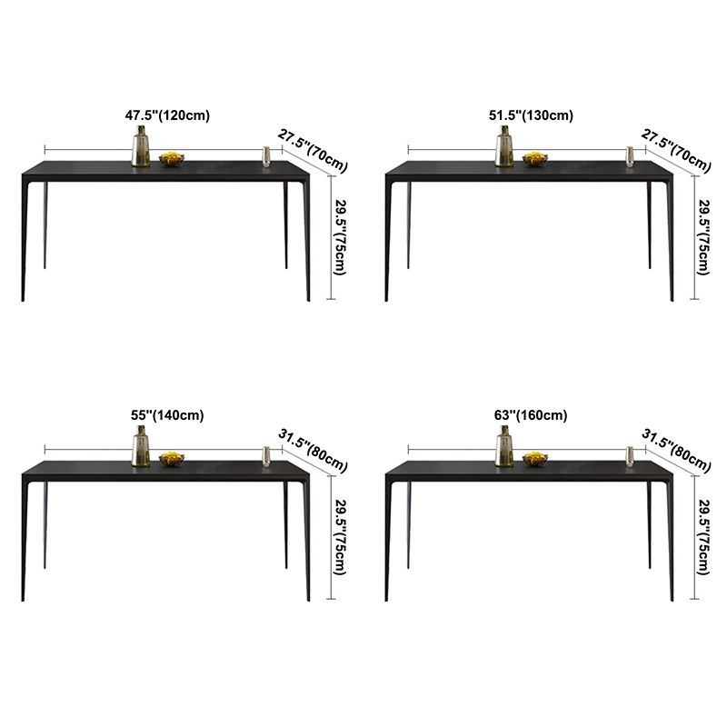 Rectangular Modern Sintered Stone Dining Table Dining Furniture with Metallic Base Clearhalo ' dining_table' 'Dining Tables & Seating' 'Dining Tables' 'Furniture' 'furniture_dining_table' 'Kitchen & Dining Furniture' 'kitchen&dining_furn' 'kitchen' 'kitchen_dining_table' 1200x1200_81401477-5afa-430e-8221-38031ee94e3d