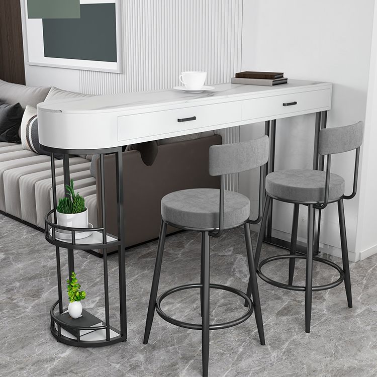 Industrial Bar Stools Low Back Dining Stools with Metal Base