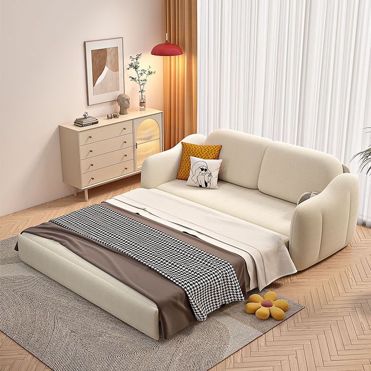 Beige Cushion Back Futon Foldable Pillow Included Sleeper Sofa Clearhalo 'furn' 'furn_futons' 'Furniture' 'Futons & Daybeds' 'Futons' 'Living Room Furniture' 1200x1200_81416f65-e4e5-4512-801f-6bec6431c70a