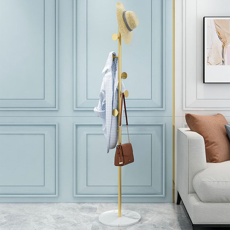 Moderno Entry Hall Tree Metal Free Standing 7 Ganchs Rack