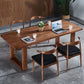 Mesa de comedor de madera sólida mesa rectangular contemporánea con base de trineo