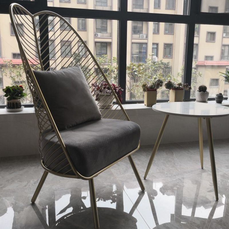 Glam Style Armless with Pillow Back Cushioned Metal Base Accent Chair Clearhalo 'Accent Chairs' 'accent_chairs' 'Chairs & Seating' 'furn' 'furn_accent_chairs' 'Furniture' 'Living Room Furniture' 1200x1200_8143048f-21f6-48c6-a005-77605d6db4a9