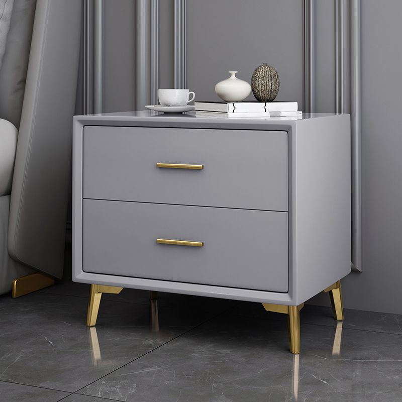 Modern Imitation Wood Nightstand 2-Drawer Storage 18 Inch H Night Table with Legs Clearhalo 'Bedroom Furniture' 'furn' 'furn_night_stand' 'Furniture' 'night_stand' 'Nightstands' 1200x1200_8143c19f-a6e8-4ce3-94d2-637db5b90d7e