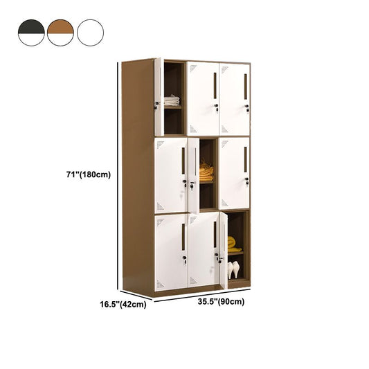 Contemporary Wardrobe Metal Freestanding Wardrobe Closet with Locks Clearhalo 'Armoires & Wardrobes' 'armoires_wardrobes' 'Bedroom Furniture' 'furn' 'furn_armoires_wardrobes' 'Furniture' 1200x1200_8144b634-4d92-4dbc-8938-6ba1b31d0272