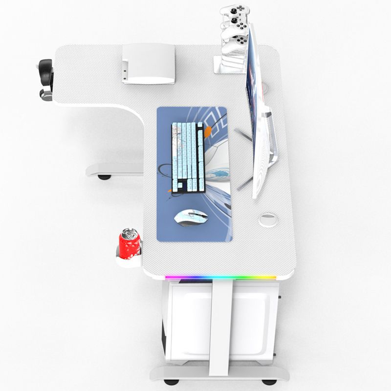 Escritorio de computadora de madera contemporánea escritorio de juegos en forma de L para casa