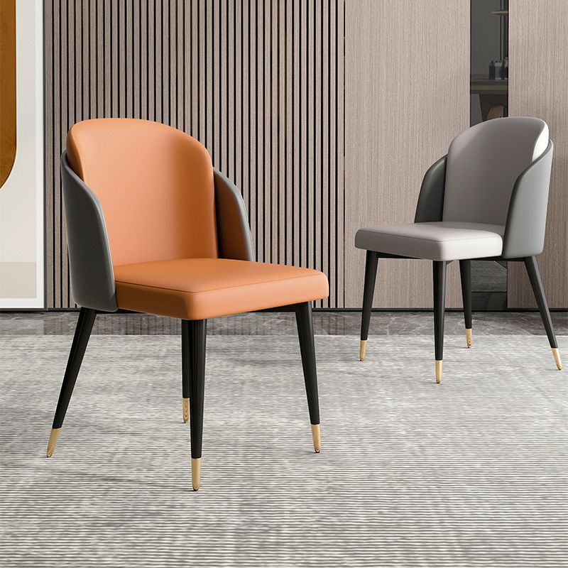 Nordic Style Upholstered Side Chairs Solid Back Armless Dining Chair Clearhalo 'Dining Chairs' 'Dining Tables & Seating' 'dining_chair' 'furn' 'furn_dining_chair' 'Furniture' 'Kitchen & Dining Furniture' 1200x1200_8145571d-145a-4c64-b43c-4d51920c1bcd