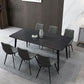 Contemporary Rectangle Dining Table Sintered Stone Dining Table in Black Clearhalo 'Dining Tables & Seating' 'Dining Tables' 'dining_table' 'furn' 'furn_dining_table' 'Furniture' 'Kitchen & Dining Furniture' 1200x1200_8148fb4c-46b5-49bd-bc41-0029a7c3f518