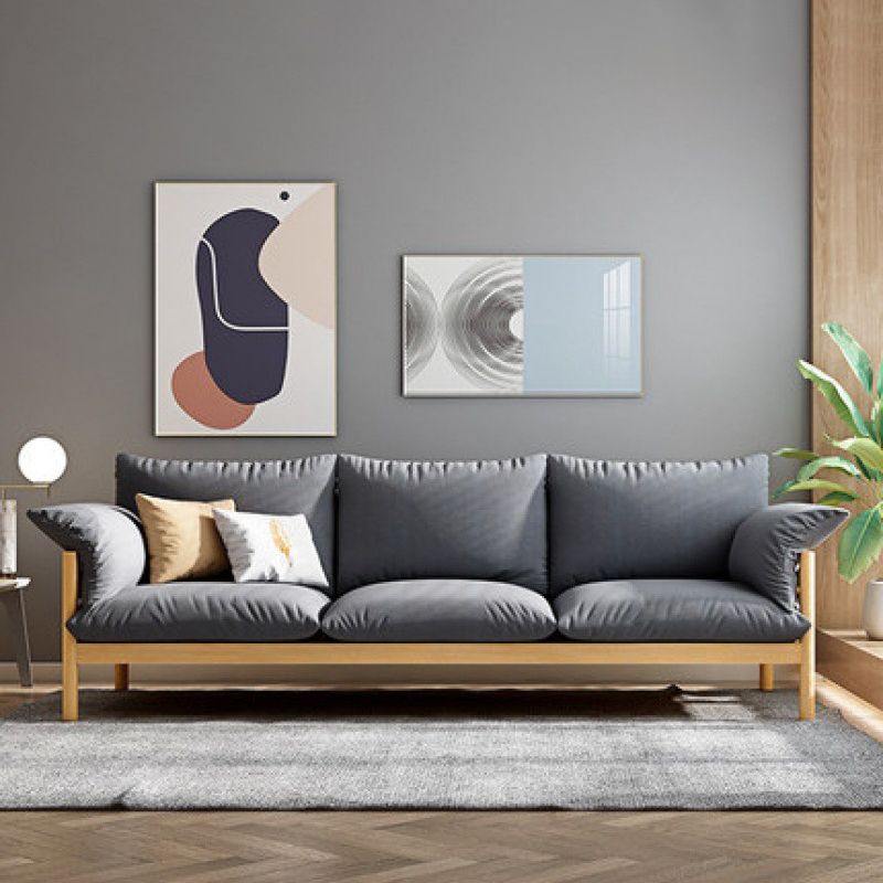 3シーター32.6 "Hアクリルウッドピロートップアームソファリビングルーム