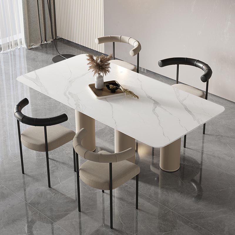 Modern Linen Dining Chair Open Back Dining Side Furniture in Matte Finish for Brasserie Clearhalo 'Dining Chairs' 'Dining Tables & Seating' 'dining_chair' 'furn' 'furn_dining_chair' 'Furniture' 'Kitchen & Dining Furniture' 1200x1200_81493564-cf36-4795-8606-f418fb6aa872