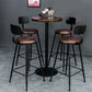 1/3/5 Pieces Round Wooden Bar Table Set Industrial Pub Table Set with Metal Stools