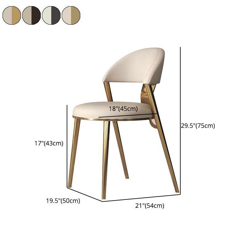 Contemporary Open Back Chair Dining Armless Chair for Kitchen with Metal Legs Clearhalo 'Dining Chairs' 'Dining Tables & Seating' 'dining_chair' 'furn' 'furn_dining_chair' 'Furniture' 'furniture_dining_chair' 'Kitchen & Dining Furniture' 1200x1200_814a72d0-3607-423b-92a0-f180fabea4aa