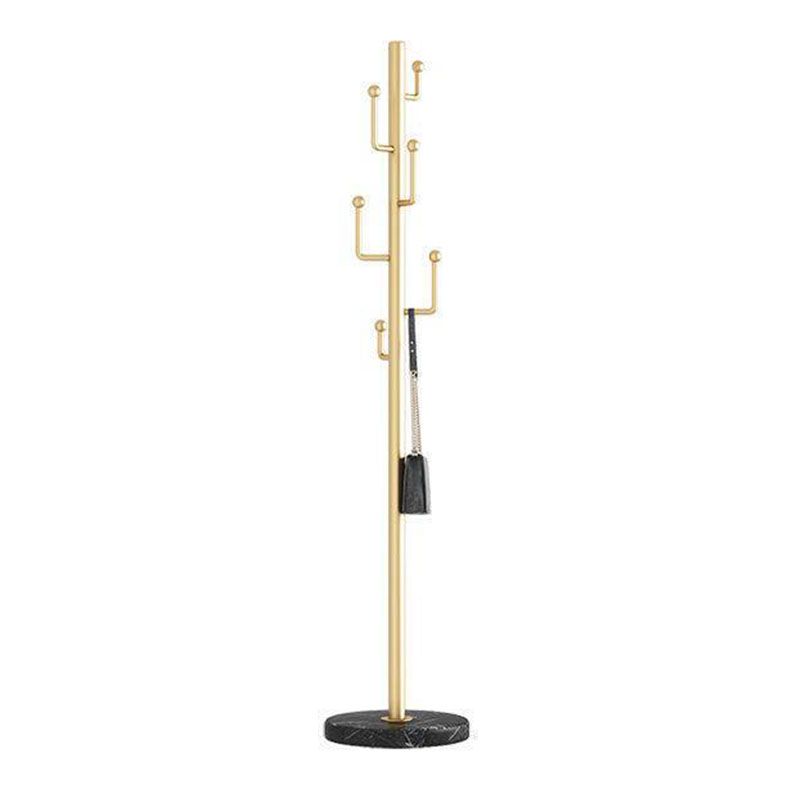 Marble Base Hall Tree Light Luxury Hanger Coat Metal Coat Rack with 6 Hooks Clearhalo 'Entry & Mudroom Furniture' 'furn' 'furn_hall_tree_coat_racks' 'Furniture' 'Hall Trees & Coat Racks' 'hall_tree_coat_racks' 1200x1200_814b4392-0f40-485a-9239-2ec32c4acaf1