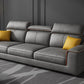 Dark Gray Faux Leather Sectional Sofa 35.43" Tall  Stain-Resistant Sofa