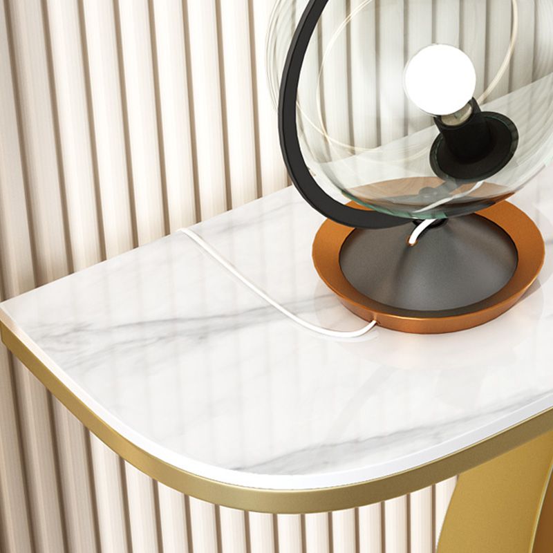 Tabella della console resistente alle macchie 11,8 "W tavolo da glam mezza luna glam