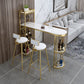 Glam 1/2/3 Pieces Bar Table Set Rectangle Stone Bar Table with Metal High Stools Clearhalo 'Bar Furniture' 'furn' 'furn_home_bar_bar_sets' 'Furniture' 'Home Bars & Bar Sets' 'home_bar_bar_sets' 'Kitchen & Dining Furniture' 1200x1200_814ed522-28f6-40b0-a885-3a72121277d1