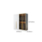 Modern Wood and Glass Wardrobe Freestanding Wardrobe with Soft Close Drawers and Doors