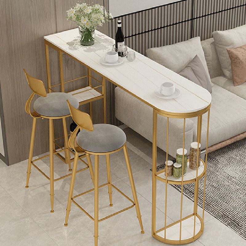 Glam Style Fixed Bar Table 1/2/3 Pieces Stone Counter Table for Dining Room Clearhalo 'Bar Furniture' 'furn' 'furn_home_bar_bar_sets' 'Furniture' 'Home Bars & Bar Sets' 'home_bar_bar_sets' 'Kitchen & Dining Furniture' 1200x1200_81500dc6-c20b-4b1b-a670-83722439c3fe